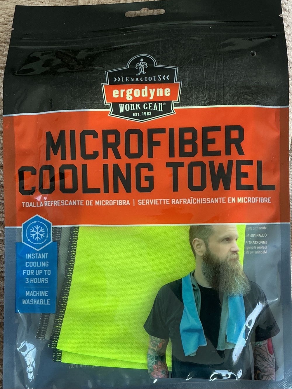 Microfiber Cooling Towel - High-Visibility Lime Green